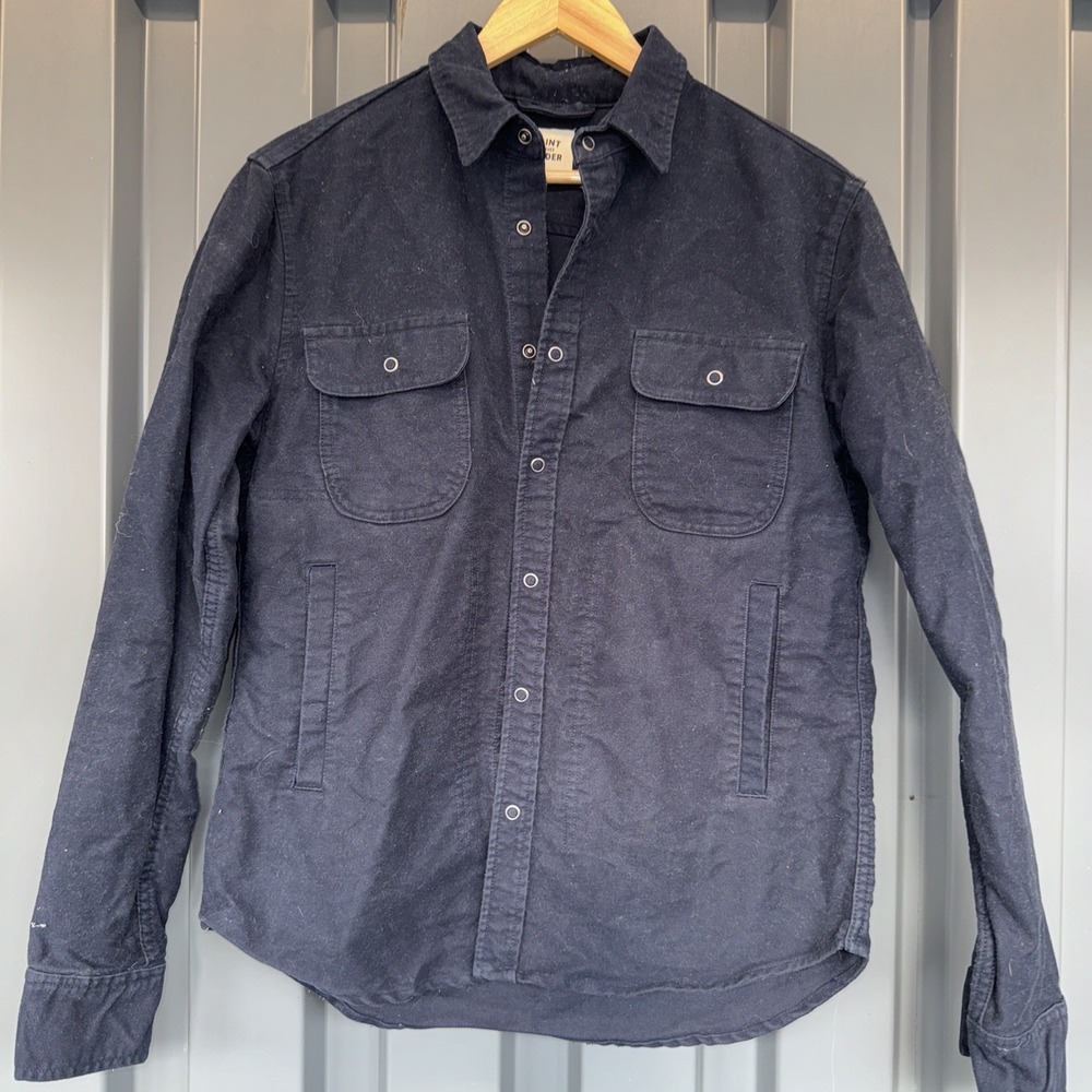 Flint and Tinder Architect Shirt Mens Medium Blue  Button Down